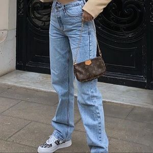 Fashion Nova Criss Cross Straight Jean